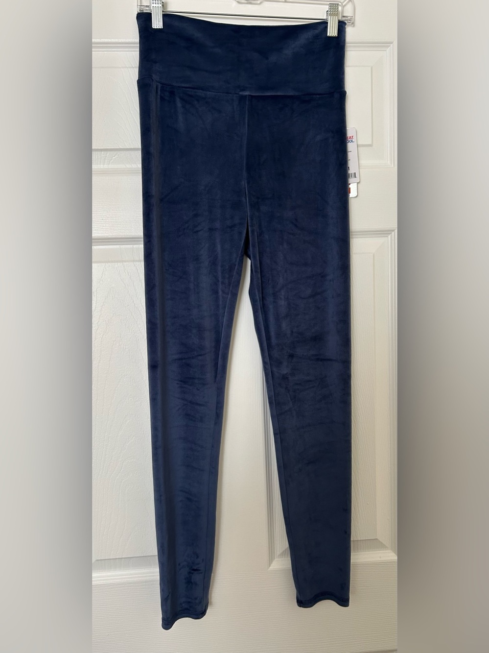 32 Degrees Blue Velour High-Waist Leggings Size M